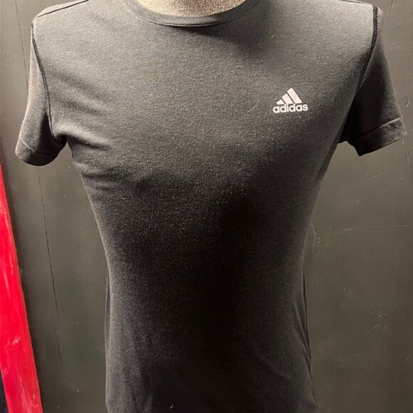 Adidas‎ Ultimate Tee Women Small Solid Black Climalite Fitted Short Sleeve Shirt - Picture 5 of 7
